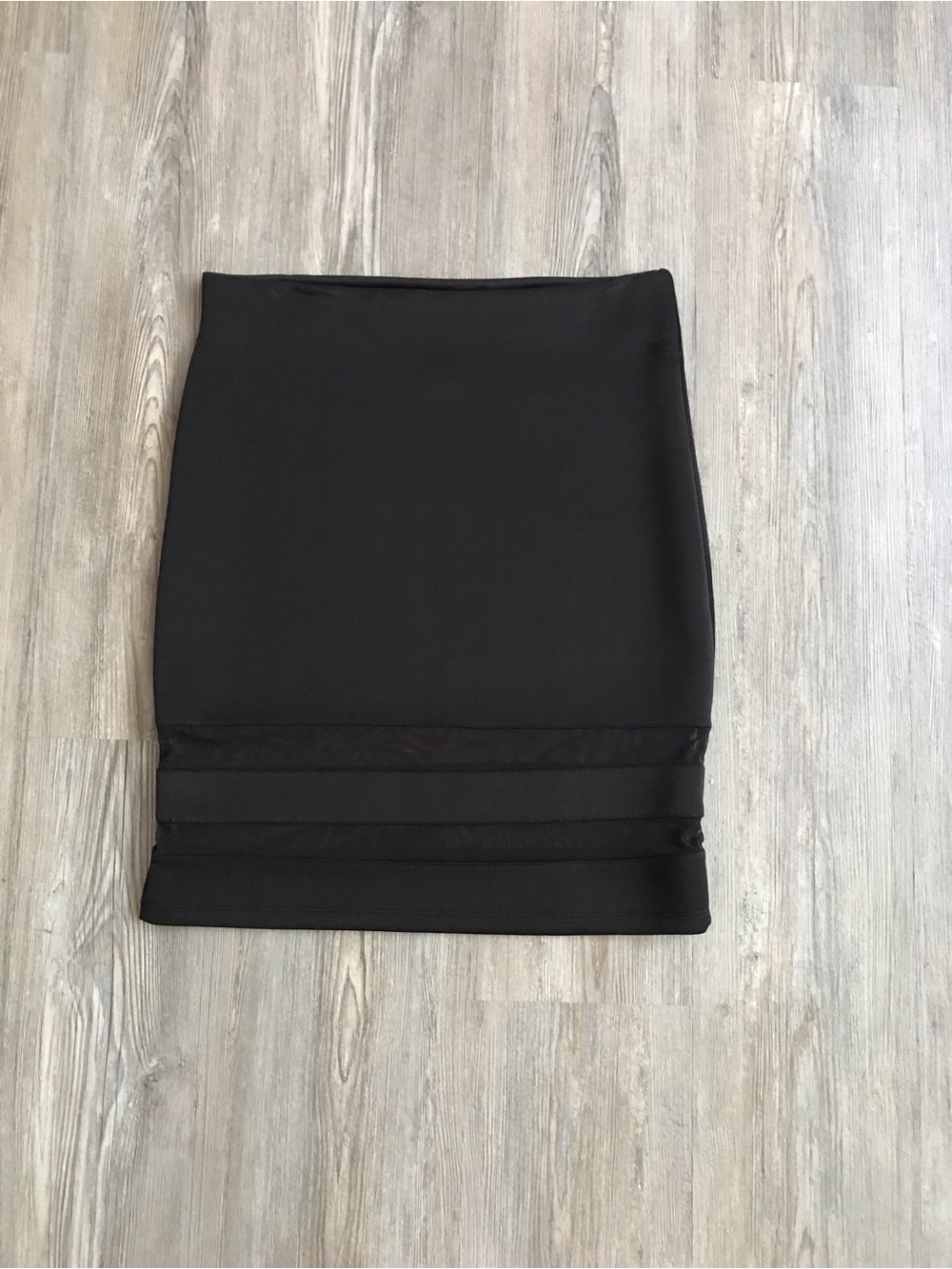 H&M Black Pencil Skirt with Hem Band Detail